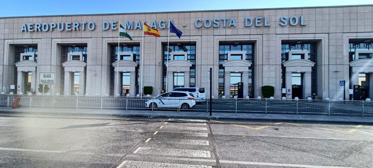 Modern terminal of Málaga-Costa del Sol Airport with aircraft