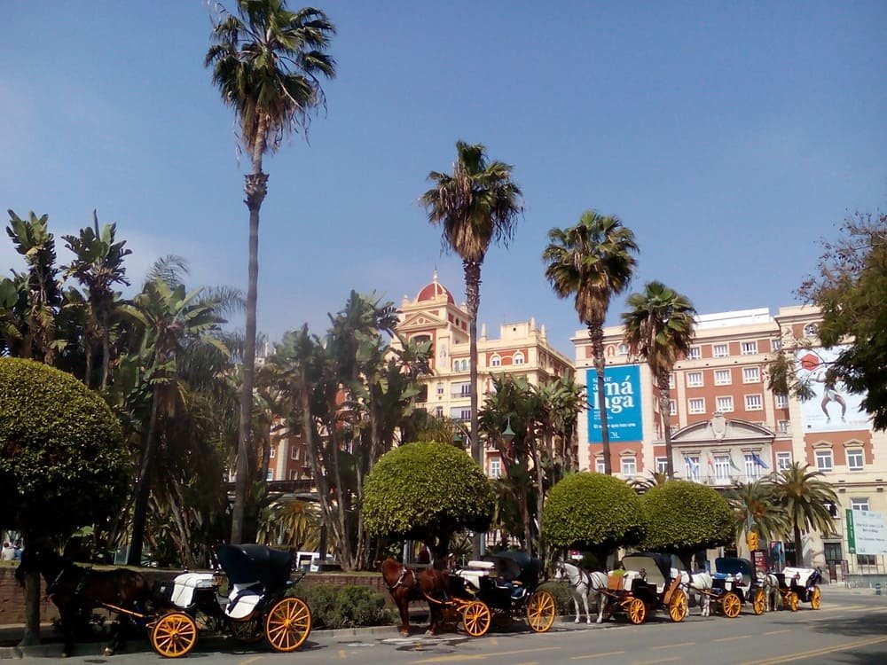 Vibrant streets of Málaga city center with traditional architecture