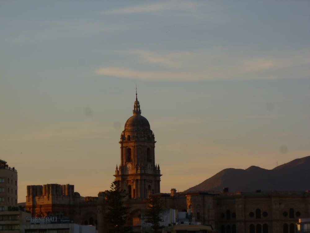 Panoramic view of Málaga showing the cathedral and port