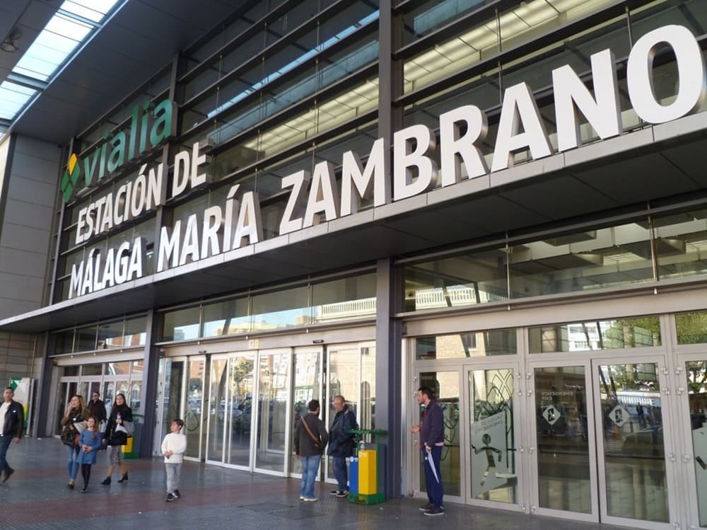 Modern María Zambrano train station in Málaga with high-speed AVE trains